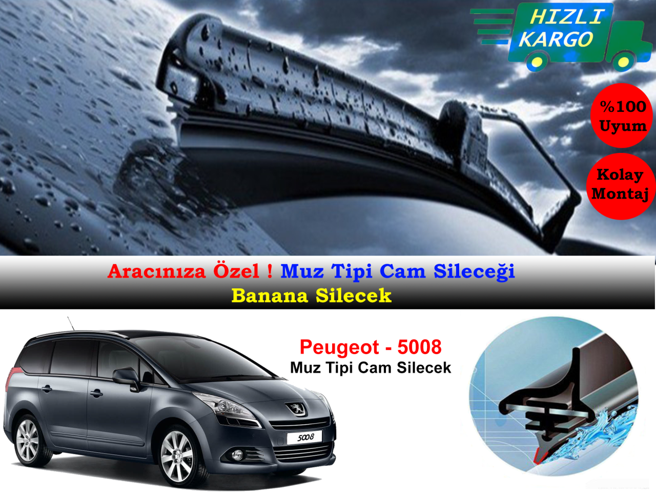 Peugeot 5008 Muz Silecek Takımı 2009-2016