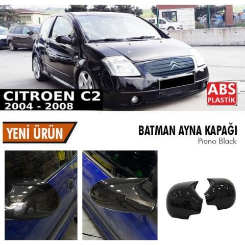 Cıtroen C2 Yarasa Ayna Kapağı Batman Parlak Siyah Piano Black