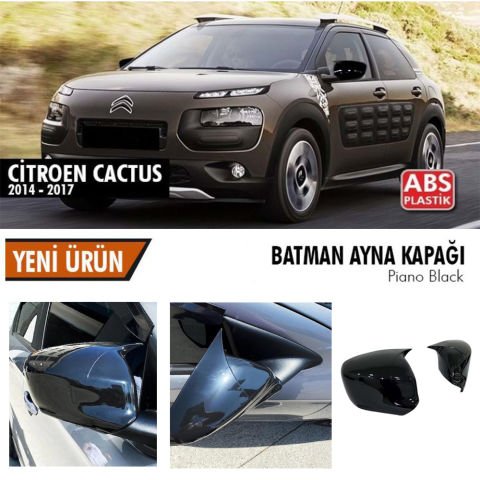 Cıtroen C4 Cactus Yarasa Ayna Kapağı Batman Parlak Siyah Piano Black