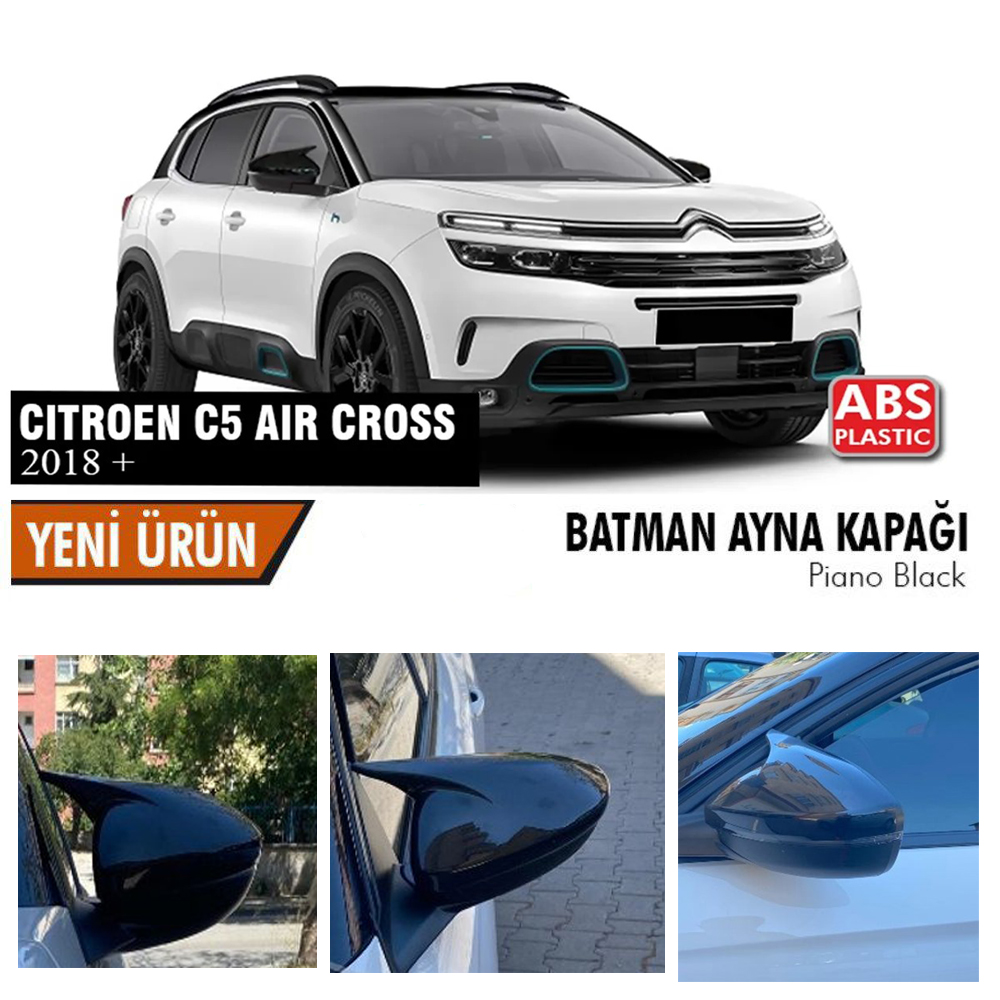 Cıtroen C5 Cactus Yarasa Ayna Kapağı Batman Parlak Siyah Piano Black