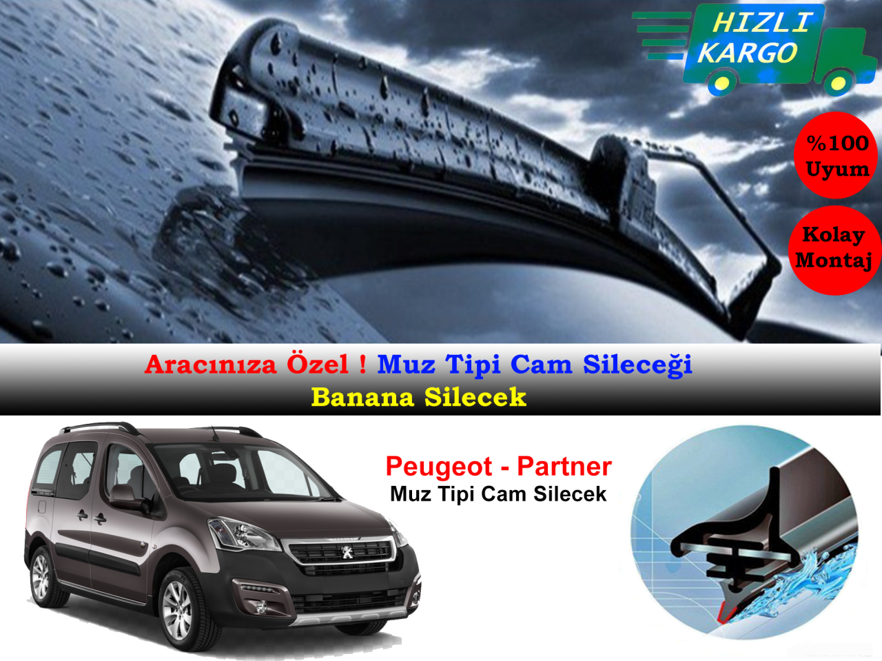 Peugeot Partner Tepee Muz Silecek Takımı