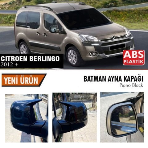 Citroen Berlingo Yarasa Ayna Kapağı Batman Parlak Siyah Piano Black