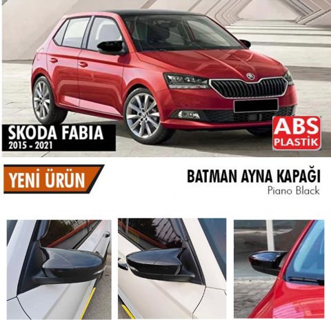 Skoda Fabia Yarasa Ayna Kapağı Batman Parlak Siyah Piano Black