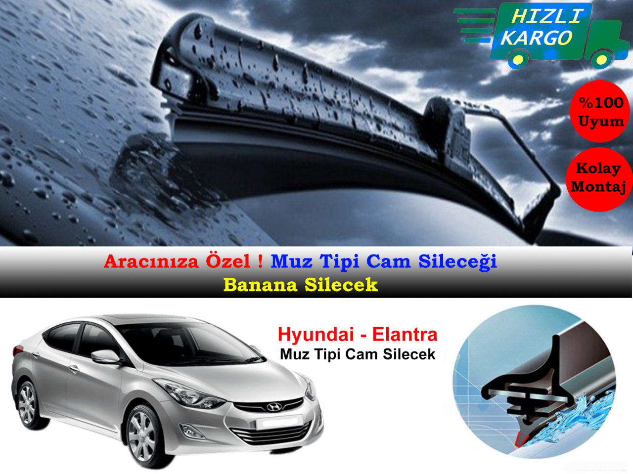 Hyundai Elantra Muz Silecek Takımı 2010-2015