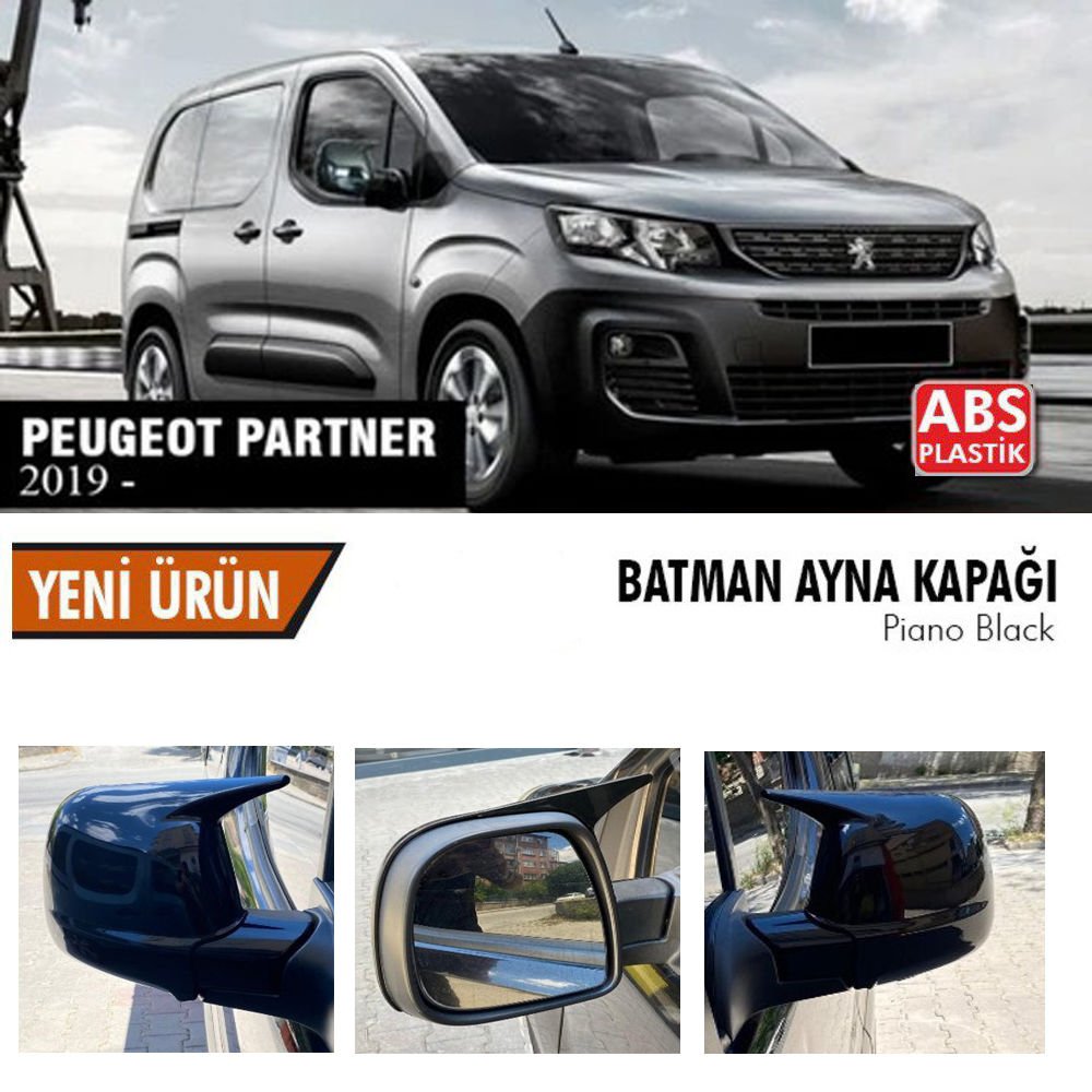 Peugeot Partner Yarasa Ayna Kapağı Batman Parlak Siyah Piano Black