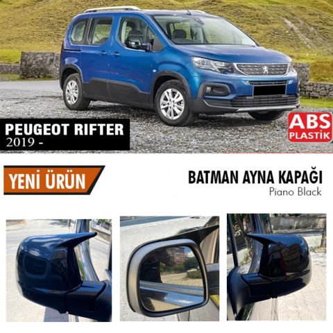 Peugeot Rifter Yarasa Ayna Kapağı Batman Parlak Siyah Piano Black