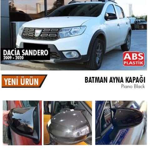 Dacia Sandero Yarasa Ayna Kapağı Batman Parlak Siyah Piano Black