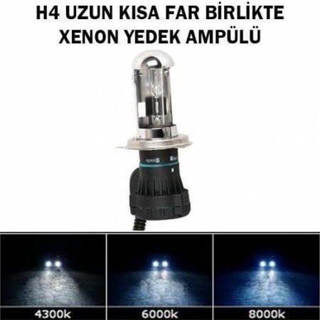H4 4300K Xenon Far Ampulü Uzun Kısa Yedek