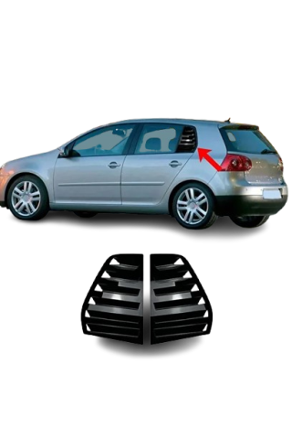 Volkswagen Golf 5 Kelebek Cam Kaplama Vizörü Parlak Siyah