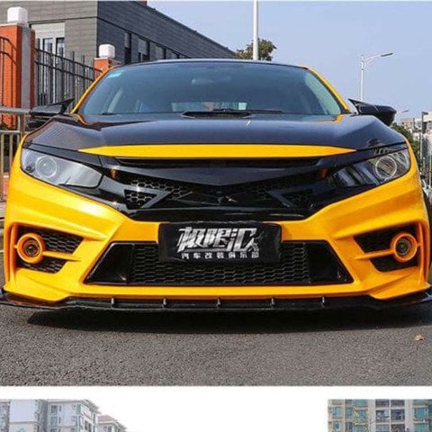 Honda Civic FC5 Fc450 Ön Panjur Izgara Ve Far Kaşları Siyah