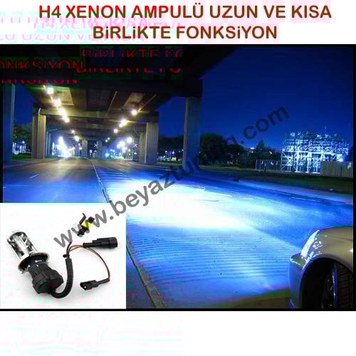 H4 30000K Xenon Far Ampulü Uzun Kısa Çift Koyu Mavi