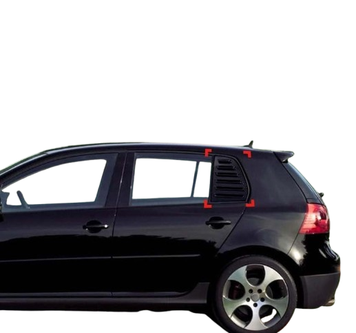 Volkswagen Golf 5 Kelebek Cam Kaplama Vizörü Parlak Siyah