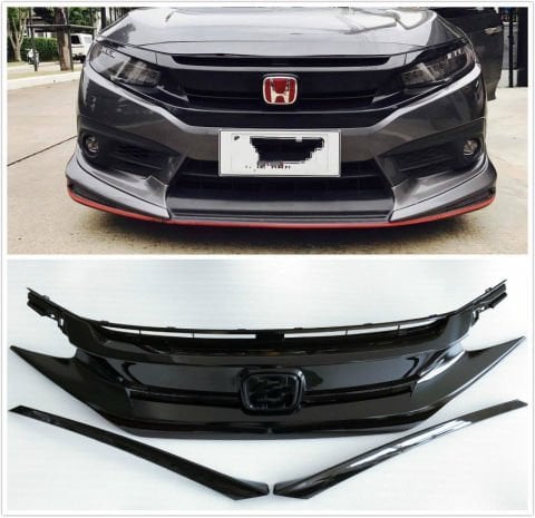 Honda Civic FK7 RS Ön Panjur Ve Far Kaşları Siyah