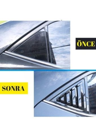 Toyota Corolla Kelebek Cam Kaplama Vizörü Parlak Siyah 2014-2020