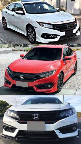 Honda Civic FK7 Typer Ön Panjur Ve Far Kaşları Siyah