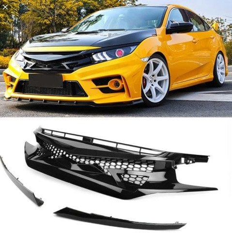 Honda Civic FK7 Fc450 Ön Panjur Izgara Ve Far Kaşları Siyah
