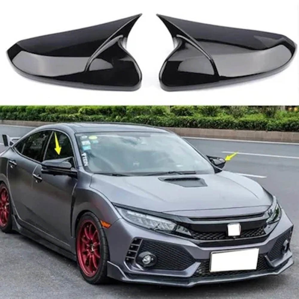 Honda Civic FK7 Yarasa Ayna Kapağı Batman PianoBlack Parlak Siyah