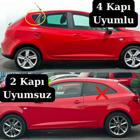 Seat İbiza Kelebek Cam Kaplama Vizörü Parlak Siyah