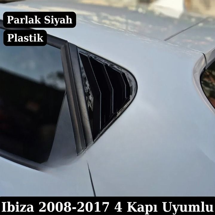Seat İbiza Kelebek Cam Kaplama Vizörü Parlak Siyah