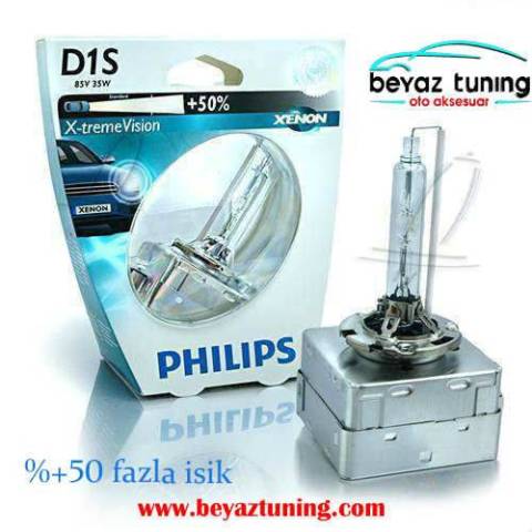 D1S Xenon Ampulü +50 Fazla Işık 4600 Kelvin Philips Orjinal 35W 85V