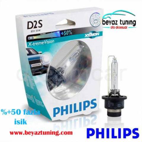 D2S Xenon Ampulü +50 Fazla Işık 4600 Kelvin Philips Orjinal 35W 85V