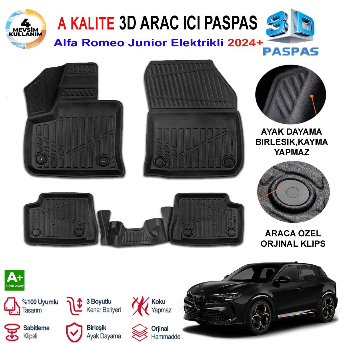 Alfa Romeo Junior Elektrikli  3D Paspas Havuzlu Pro 2024 Sonrası