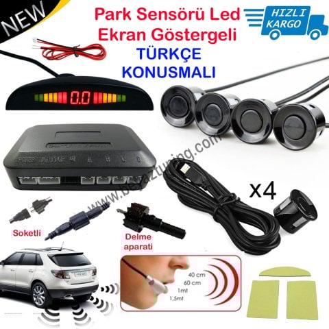 Park Sensörü Led Ekranlı Türkçe Konuşmalı Siyah
