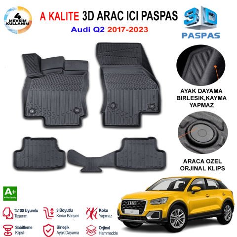 Audi Q2 3D Paspas Havuzlu Pro 2017-2023 Arası