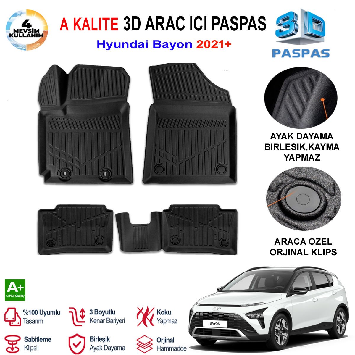 Hyundai Bayon 3D Paspas Havuzlu Pro 2021 Sonrası