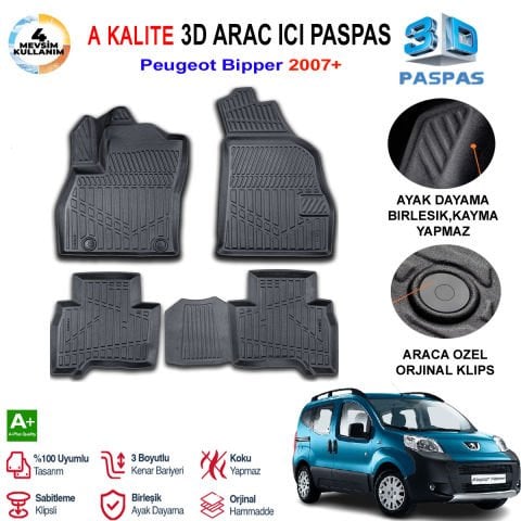 Peugeot Bipper 3D Paspas Havuzlu Pro 2007 Sonrası