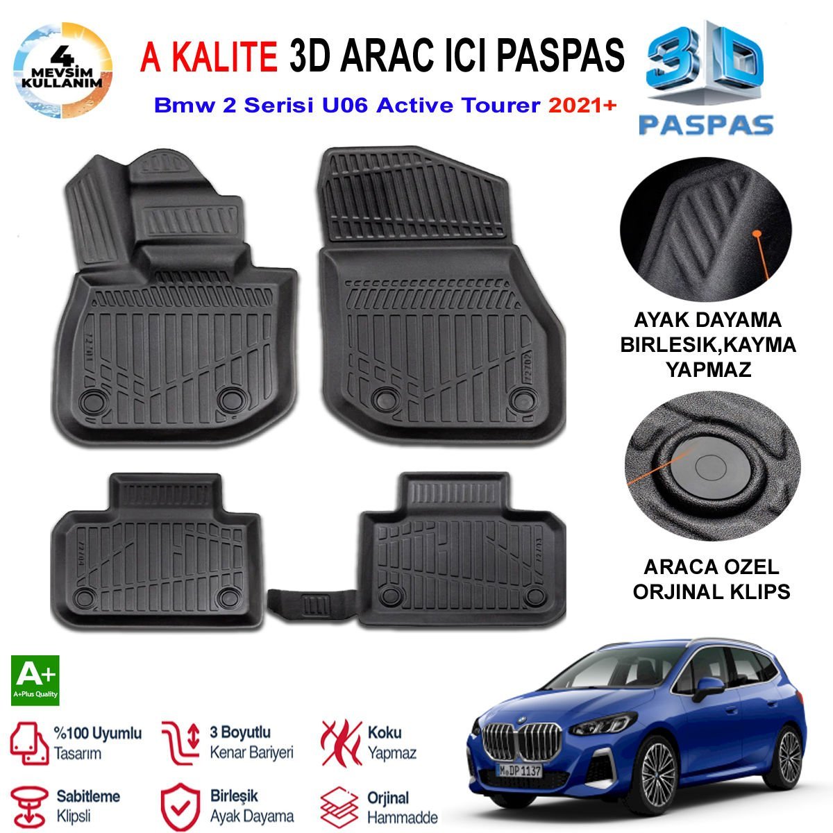 Bmw 2 Serisi U06 Active Tourer  3D Paspas Havuzlu Pro 2021 Sonrası
