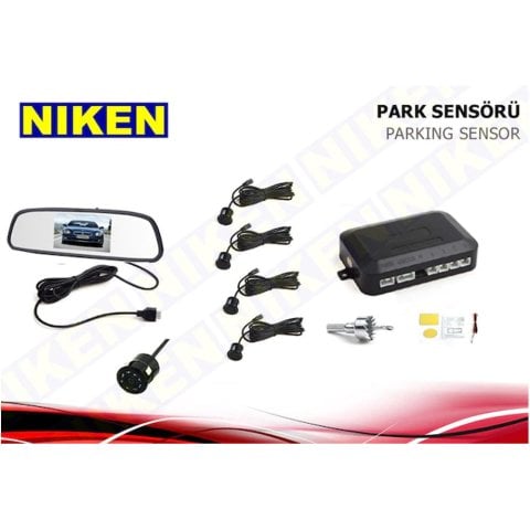 Kameralı Park Sensörü Aynalı 4 Sensörlü Gece Görüşlü