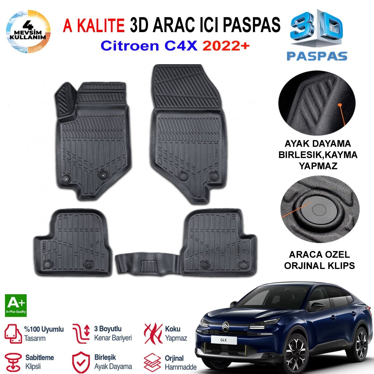 Citroen C4X 3D Paspas Havuzlu Pro 2022 Sonrası