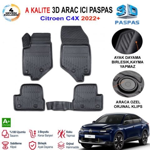 Citroen C4X 3D Paspas Havuzlu Pro 2022 Sonrası