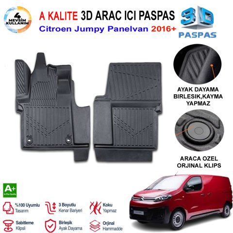 Citroen Jumpy Panelvan 3D Paspas Havuzlu Pro 2016 Sonrası