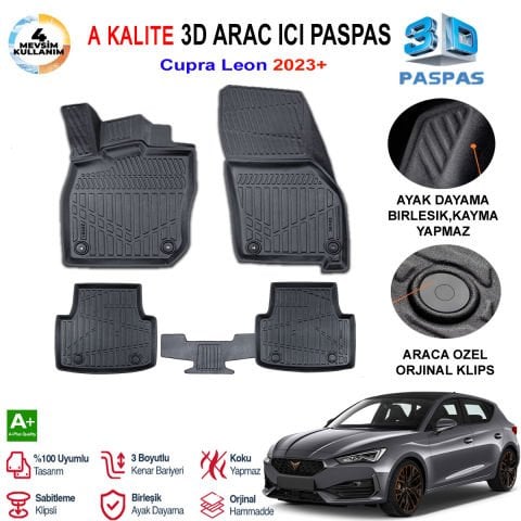 Cupra Leon 3D Paspas Havuzlu Pro 2023 Sonrası