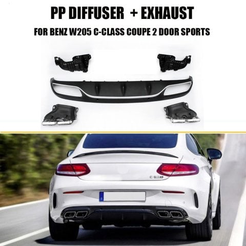 Mercedes W205 Coupe C63 Arka Tampon Difüzörü Amg