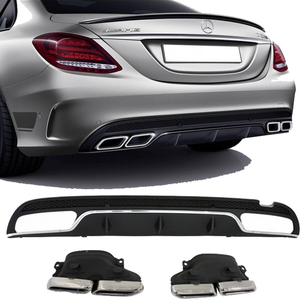 Mercedes W205 C63 Amg Arka Tampon Difüzörü Amg Tampon Uyumlu