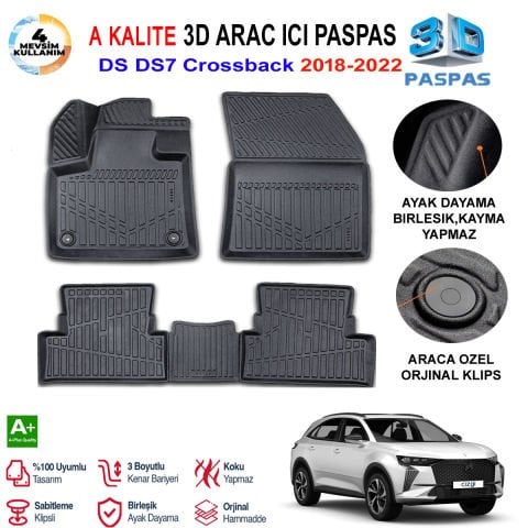 DS DS7 Crossback  3D Paspas Havuzlu Pro 2018-2022 Arası