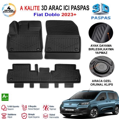 Fiat Doblo 3D Paspas Havuzlu Pro 2023 Sonrası