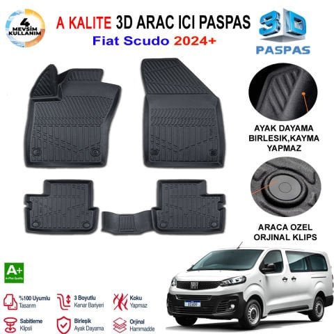 Fiat Scudo 3D Paspas Havuzlu Pro 2023 Sonrası