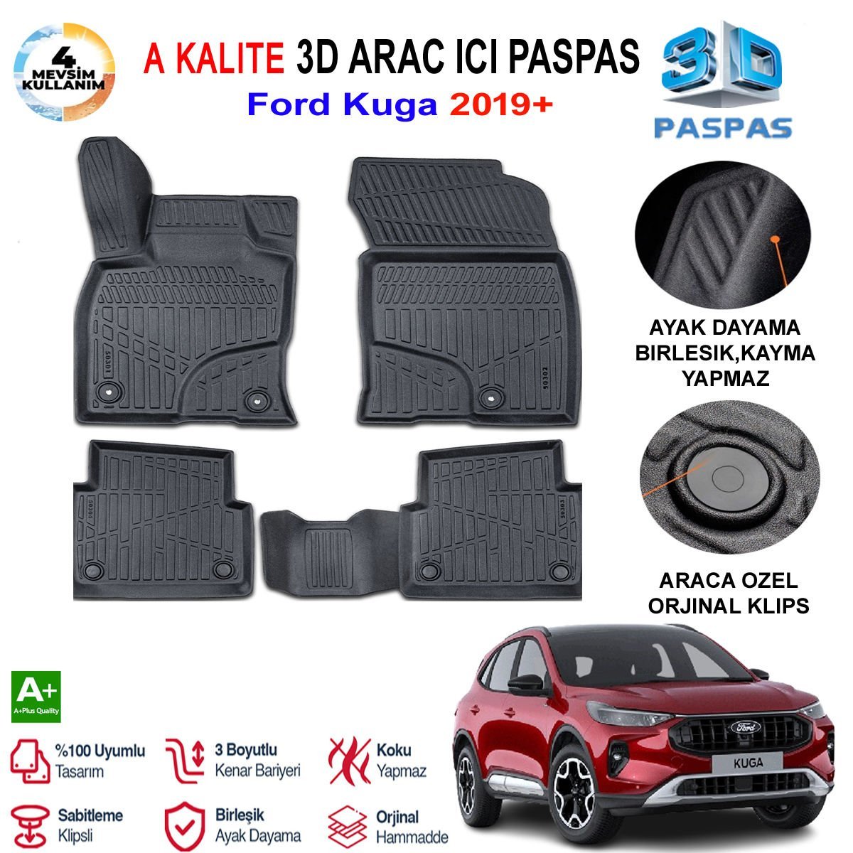 Ford Kuga 3D Paspas Havuzlu Pro 2019 Sonrası