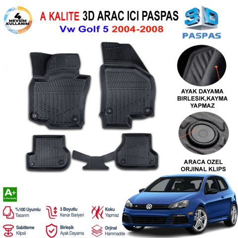 Vw Golf 5 3D Paspas Havuzlu Pro 2004-2008 Arası