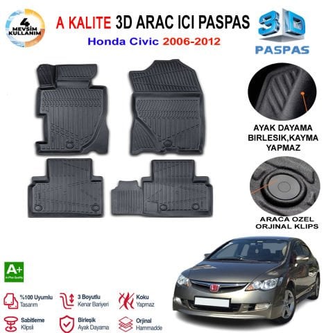 Honda Civic Fd6 3D Paspas Havuzlu Pro 2006-2012 Arası