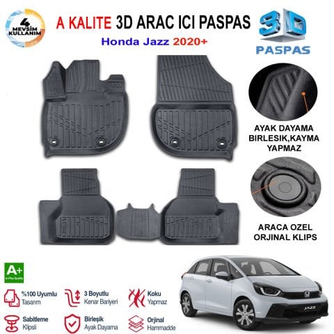 Honda Jazz 3D Paspas Havuzlu Pro 2020 Sonrası