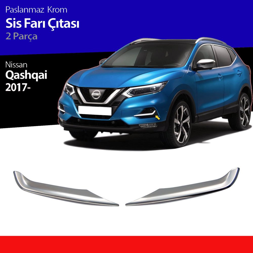Nissan Qashqai Sis Farı Çerçevesi Kromu Nikelajı 2017 Sonrası