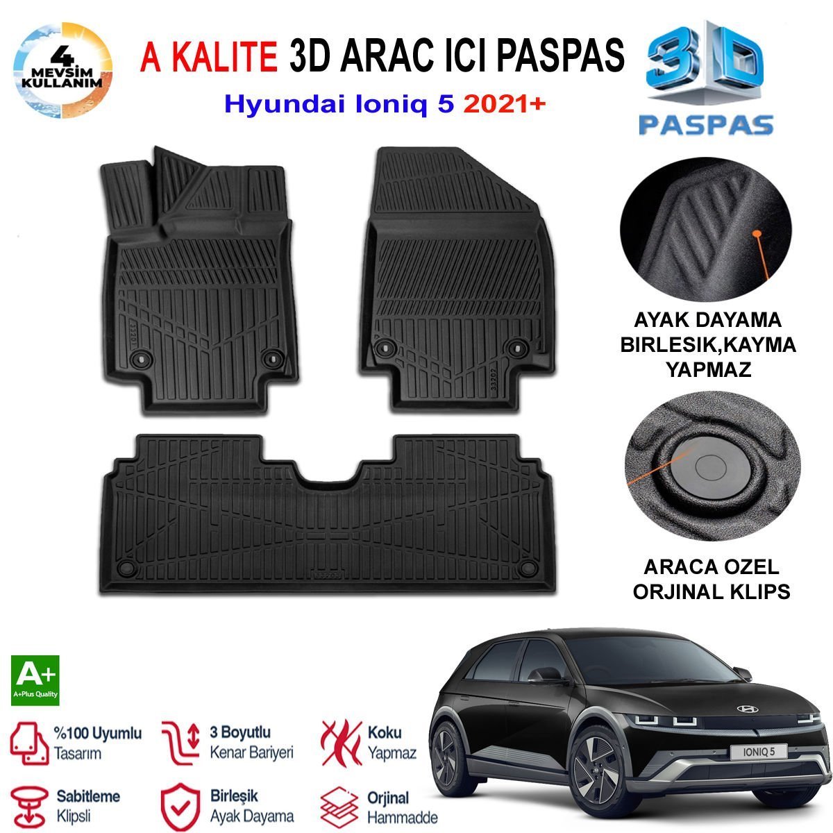 Hyundai Ioniq 5 3D Paspas Havuzlu Pro 2021 Sonrası