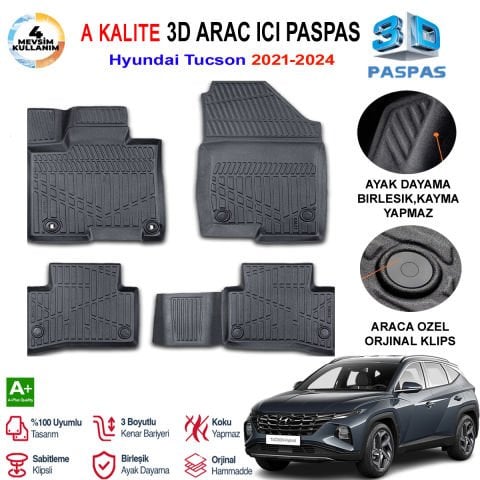 Hyundai Tucson 3D Paspas Havuzlu Pro 2021-2024 Arası