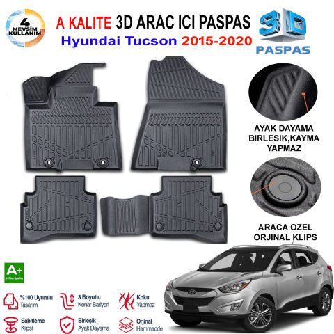 Hyundai Tucson 3D Paspas Havuzlu Pro 2015-2020 Arası