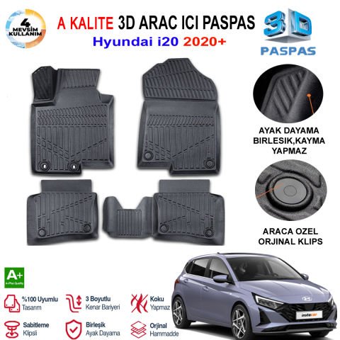 Hyundai İ20 3D Paspas Havuzlu Pro 2020 Sonrası